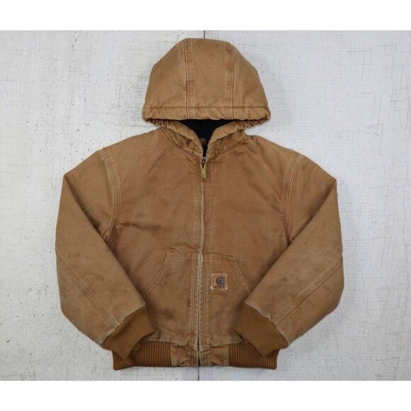 Carhartt Quilt Lined Canvas Jacket Youth Kids Size Medium